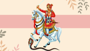 गोगाजी महाराज - राजस्थान के लोकदेवता, साँपों के देवता, नीले घोड़े पर सवार